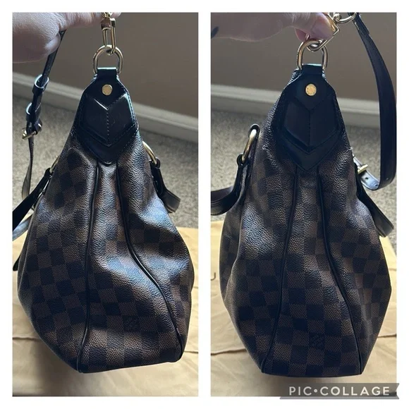 Authentic Louis Vuitton Damier Ebene Evora MM Adjustable Handbag Tote RETIRED - Picture 8 of 16